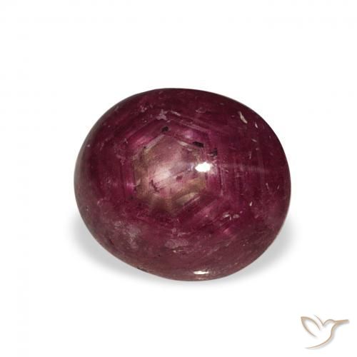 rubí estrella Rojo oscuro natural de 3.62 ct, Ovalada, Opaco