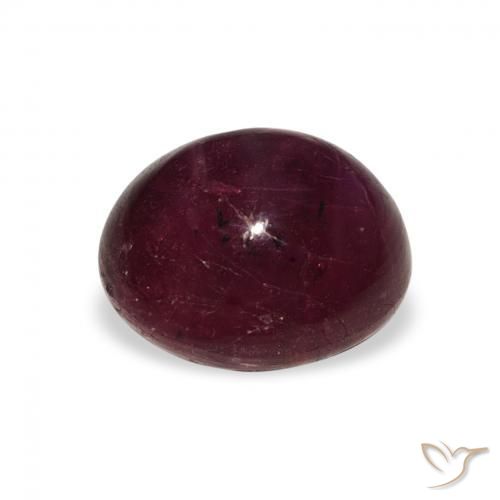 rubí estrella Rojo oscuro natural de 5.04 ct, Ovalada, Opaco