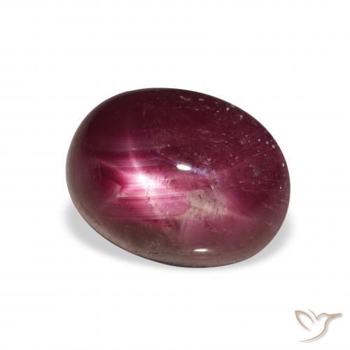 rubí estrella Rojo oscuro natural de 6.34 ct, Ovalada, Opaco