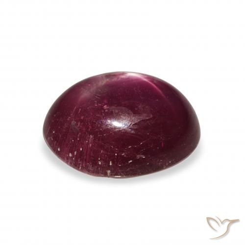 rubí estrella Rojo oscuro natural de 6.34 ct, Ovalada, Opaco