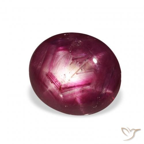 rubí estrella Rojo oscuro natural de 3.53 ct, Ovalada, Opaco