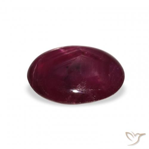 rubí estrella Rojo oscuro natural de 3.53 ct, Ovalada, Opaco