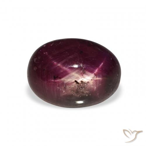 5.20ct Natural Rojo púrpura intenso rubí estrella, Ovalada, Opaco