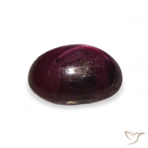 rubí estrella Rojo púrpura intenso natural de 5.20 ct, Ovalada, Opaco