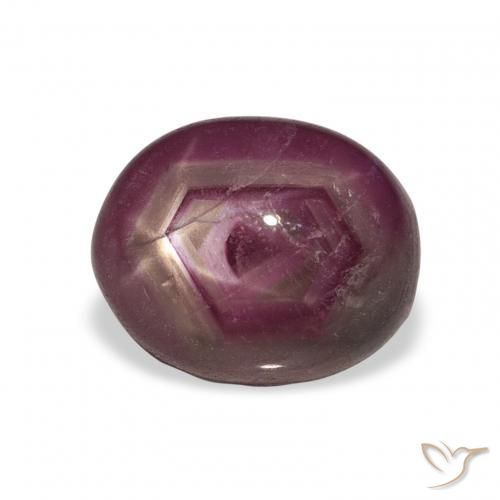 rubí estrella Rojo oscuro natural de 6.42 ct, Ovalada, Opaco