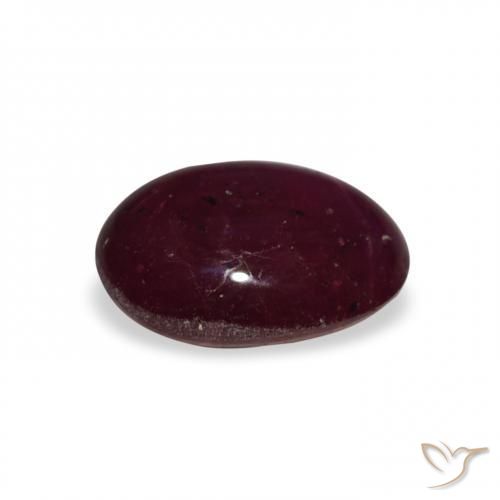 rubí estrella Rojo oscuro natural de 3.20 ct, Ovalada, Opaco
