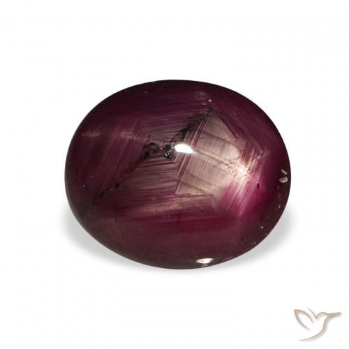 rubí estrella Rojo vino natural de 4.49 ct, Ovalada, Opaco
