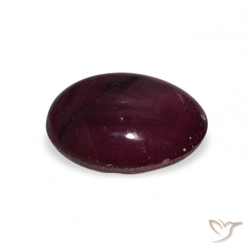 rubí estrella Rojo vino natural de 4.49 ct, Ovalada, Opaco