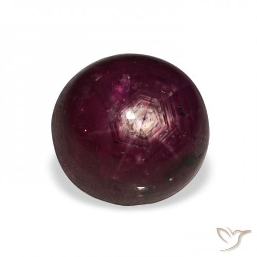 6.02ct Natural Rojo oscuro rubí estrella, Redondo, Opaco