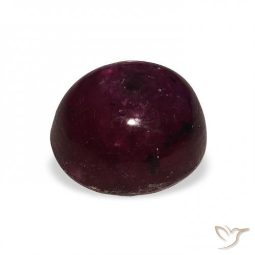 rubí estrella Rojo oscuro natural de 6.02 ct, Redondo, Opaco