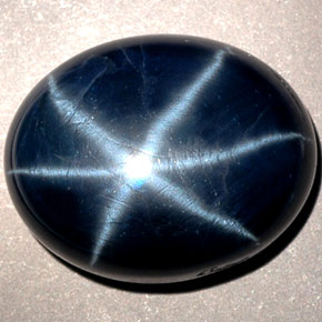 Zafiro estrella Azul oscuro natural de 9.13 ct, Corte Óvalo, Opaco