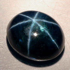 Zafiro estrella azul natural de 11,53 ct, corte óvalo, translúcido