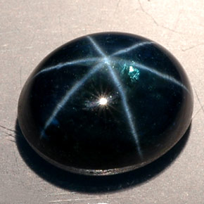 Zafiro estrella azul natural de 11,53 ct, corte óvalo, translúcido
