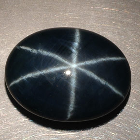 Zafiro estrella azul natural de 14,60 ct, corte óvalo, opaco
