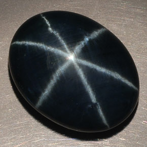 Zafiro estrella azul natural de 14,60 ct, corte óvalo, opaco