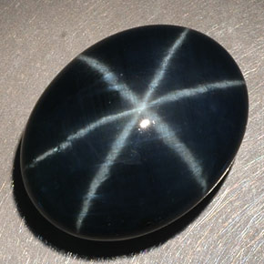 Zafiro estrella azul natural de 14,60 ct, corte óvalo, opaco