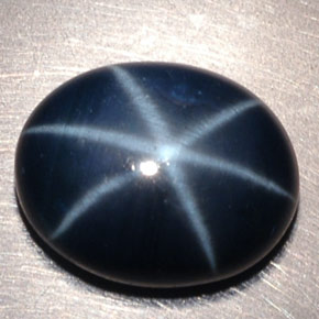 Zafiro estrella azul natural de 3,80 ct, corte óvalo, opaco