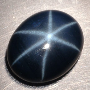 Zafiro estrella azul natural de 3,80 ct, corte óvalo, opaco