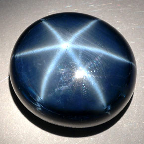 Zafiro estrella azul natural de 78,81 ct, corte óvalo, opaco