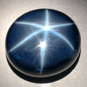 Zafiro estrella azul natural de 78,81 ct, corte óvalo, opaco