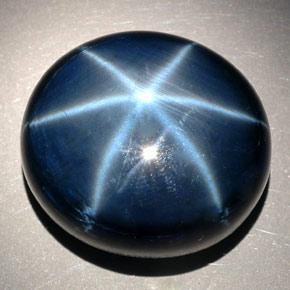 Zafiro estrella azul natural de 78,81 ct, corte óvalo, opaco