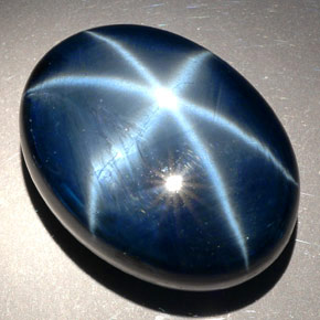 Zafiro estrella azul natural de 81,27 ct, corte óvalo, opaco