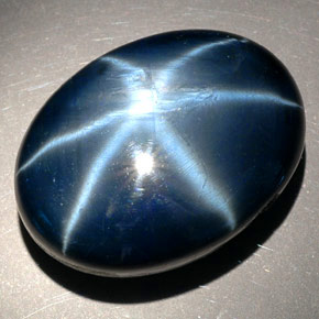 Zafiro estrella azul natural de 81,27 ct, corte óvalo, opaco