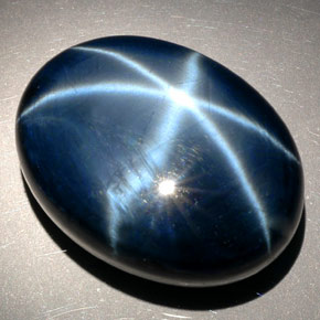 Zafiro estrella azul natural de 81,27 ct, corte óvalo, opaco