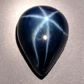 Zafiro estrella azul natural de 9,60 ct, en forma de pera, opaco