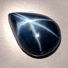 Zafiro estrella azul natural de 9,60 ct, en forma de pera, opaco