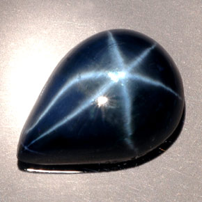 Zafiro estrella azul natural de 9,60 ct, en forma de pera, opaco