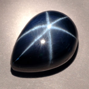 Zafiro estrella azul natural de 22,23 ct, en forma de pera, opaco