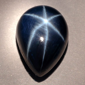Zafiro estrella azul natural de 22,23 ct, en forma de pera, opaco
