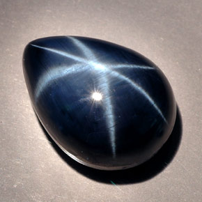 Zafiro estrella azul natural de 22,23 ct, en forma de pera, opaco