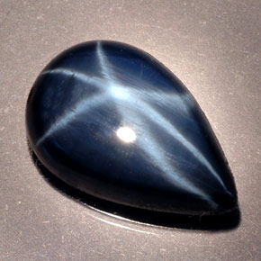 Zafiro estrella azul natural de 9,76 ct, en forma de pera, opaco