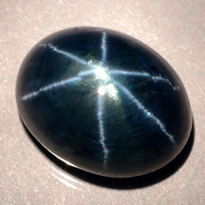 Zafiro estrella Azul natural de 12.02 ct, Corte Óvalo, Translúcido