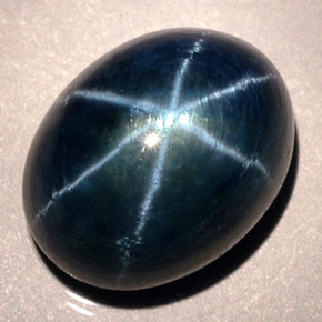 Zafiro estrella Azul natural de 12.02 ct, Corte Óvalo, Translúcido