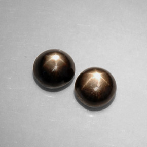Gemas de zafiro estrella negro natural de  ct, corte redondo, opaco