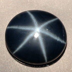 Zafiro estrella azul natural de 5,38 ct, corte óvalo, opaco