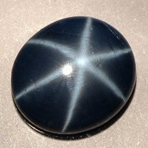 Zafiro estrella azul natural de 5,38 ct, corte óvalo, opaco