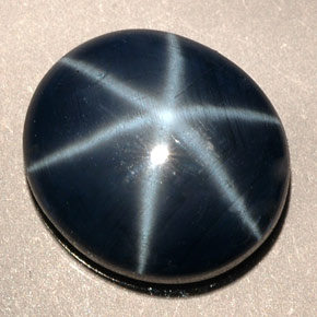 Zafiro estrella azul natural de 5,38 ct, corte óvalo, opaco