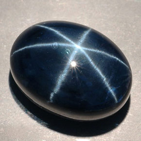 Zafiro estrella azul natural de 16,77 ct, corte óvalo, opaco