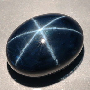 Zafiro estrella azul natural de 16,77 ct, corte óvalo, opaco