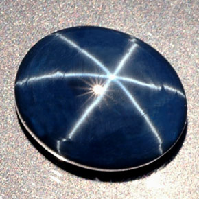 Zafiro estrella azul natural de 16,41 ct, corte óvalo, opaco