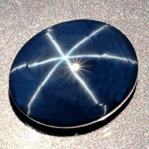 Zafiro estrella azul natural de 16,41 ct, corte óvalo, opaco