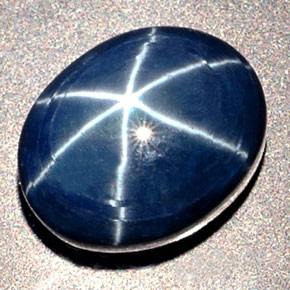 Zafiro estrella Azul natural de 14.42 ct, Corte Óvalo, Opaco