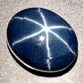 Zafiro estrella Azul natural de 14.42 ct, Corte Óvalo, Opaco