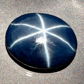 Zafiro estrella azul natural de 27,48 ct, corte óvalo, opaco