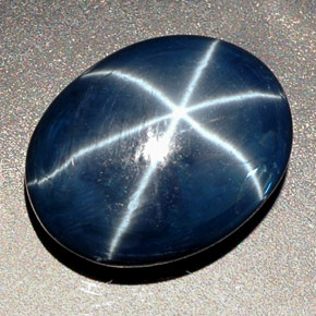 Zafiro estrella azul natural de 27,48 ct, corte óvalo, opaco
