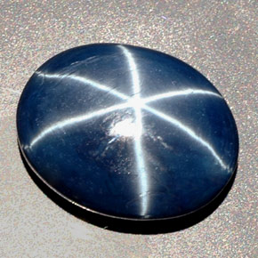 Zafiro estrella azul natural de 27,48 ct, corte óvalo, opaco